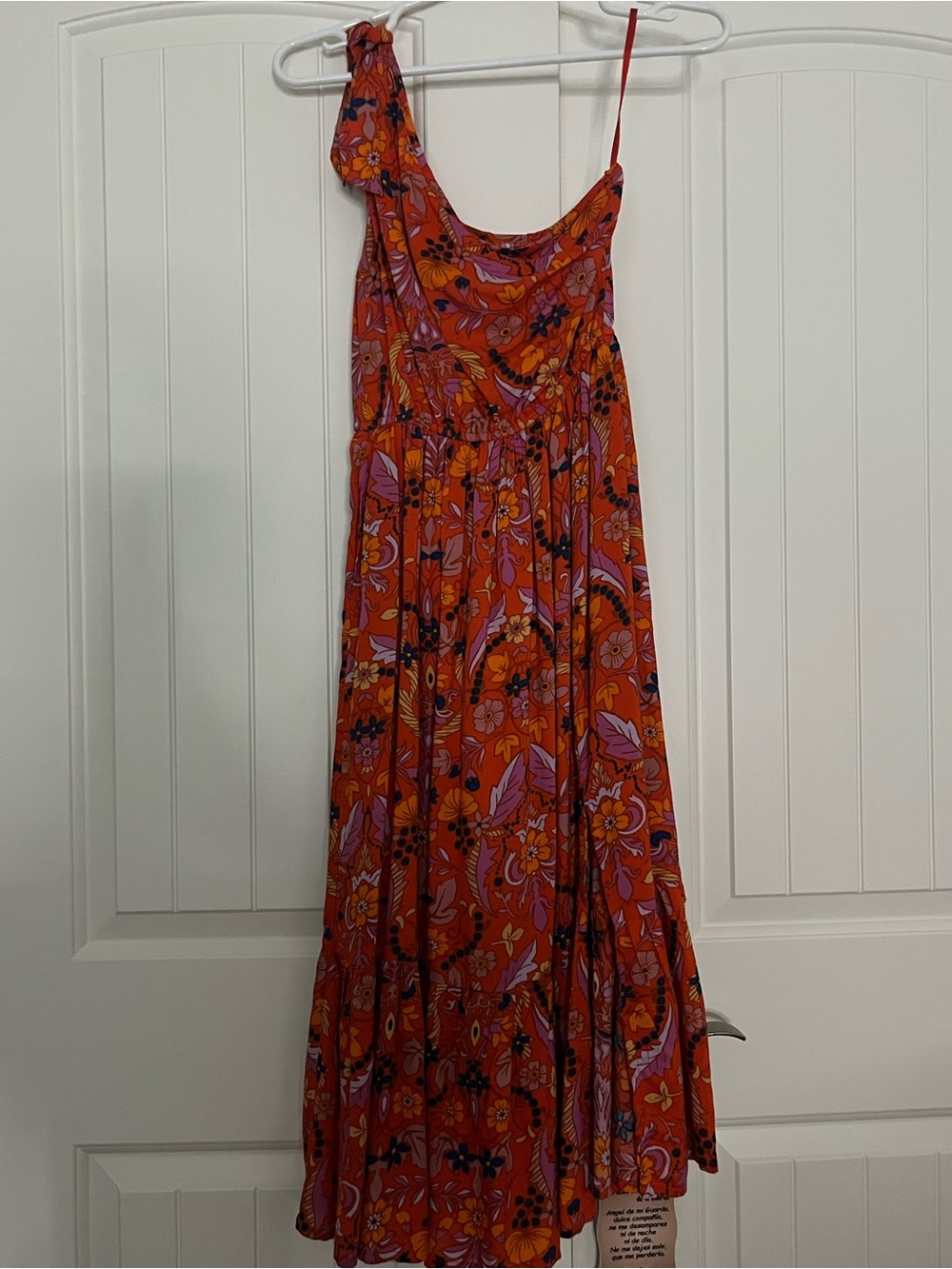 Women's Floral One-Shoulder Maxi Dress in Orange